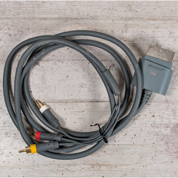 OEM Microsoft Xbox 360 Composite AV Cable Gray Red Yellow White - Picture 1 of 6